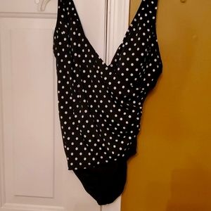 Black with white dots Swim Suite